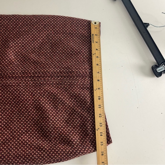 Vintage Club Monaco Wool Blend Geometric Pencil Burgundy Midi Skirt Sz 6 - Picture 6 of 8
